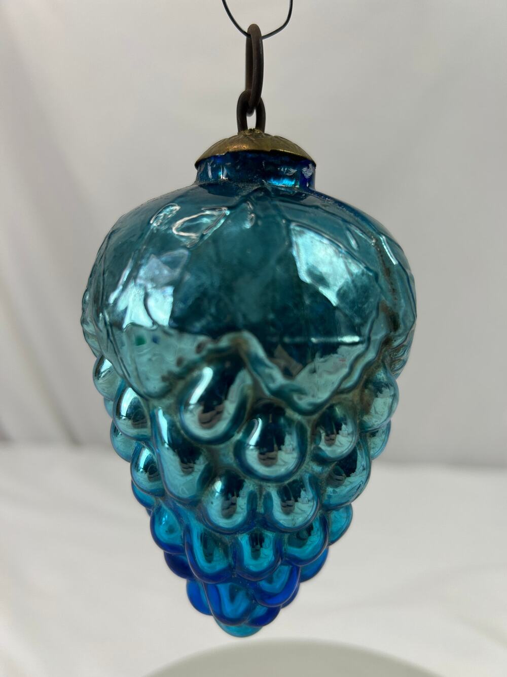 Antique German Kugel Cobalt Blue Grape Cluster Glass Christmas Ornament 4"